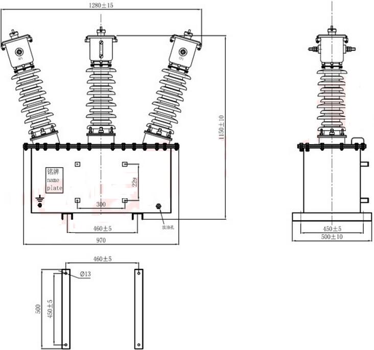 JLS-33、35組合式互感外形尺寸圖